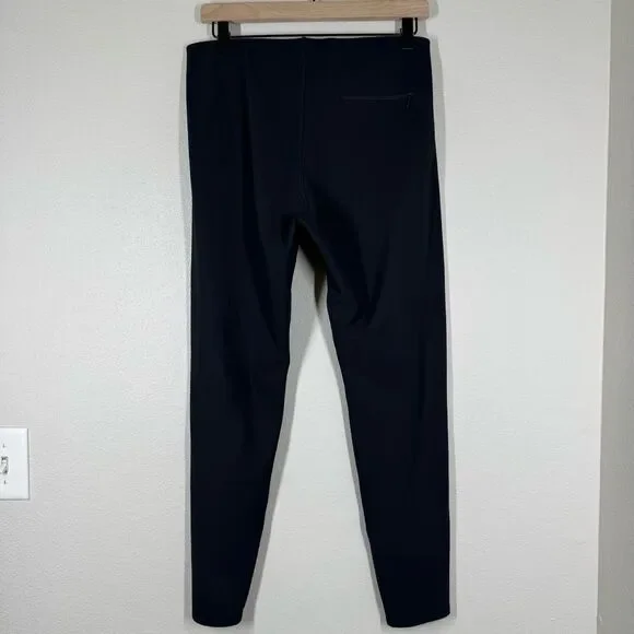 The Row Black Pull On Stretch Leggings Ankle Zipper Straight Leg Size Large